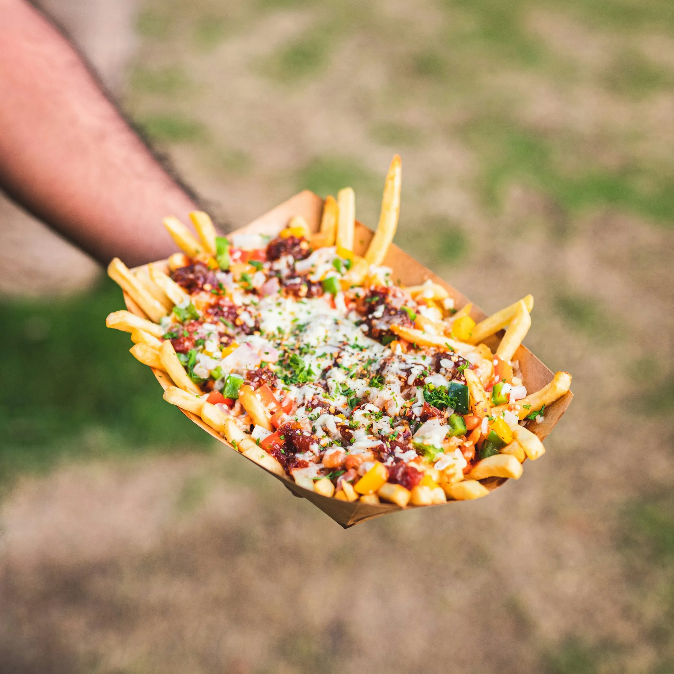 Une barquette de frites garnies