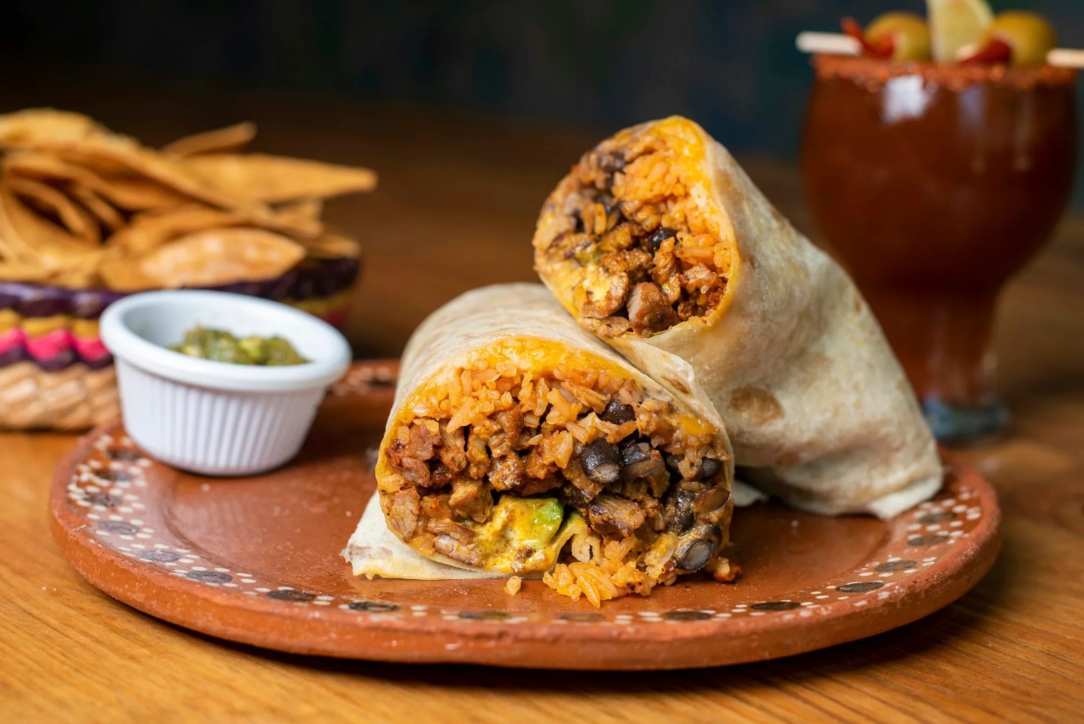 Un tacos coupé en deux